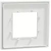 Image de Plaque de finition 1 poste Schneider Electric Unica Déco Subtile NU600240 coloris blanc avec liseré argent l.88,6 x P.10,25 x H.85 mm