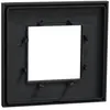 Image de Plaque de finition 1 poste Schneider Electric Unica Déco Subtile NU600243 coloris anthracite avec liseré argent l.88,6 x P.10,25 x H.85 mm