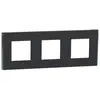 Image de Plaque de finition 3 postes Schneider Electric Unica Déco Subtile NU600643 coloris anthracite avec liseré argent l.230,6 x P.10,25 x H.85 mm