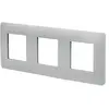 Image de Plaque de finition 3 postes Schneider Electric Unica Studio NU200630F coloris aluminium l.227 x P.10 x H.85 mm