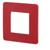 Image de Plaque de finition 1 poste Schneider Electric Unica Studio Color NU280213F coloris rouge avec liseré blanc l.85 x P.10 x H.85 mm