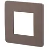Image de Plaque de finition 1 poste Schneider Electric Unica Studio Color NU280217F coloris chocolat avec liseré noir l.85 x P.10 x H.85 mm