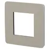 Image de Plaque de finition 1 poste Schneider Electric Unica Studio Color NU280228F coloris taupe avec liseré noir l.85 x P.10 x H.85 mm
