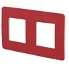 Image de Plaque de finition 2 postes Schneider Electric Unica Studio Color NU280413F coloris rouge avec liseré blanc l.156 x P.10 x H.85 mm