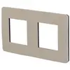 Image de Plaque de finition 2 postes Schneider Electric Unica Studio Color NU280428F coloris taupe avec liseré noir l.156 x P.10 x H.85 mm