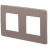 Image de Plaque de finition 2 postes Schneider Electric Unica Studio Métal NU280450F coloris bronze avec liseré blanc l.156 x P.10 x H.85 mm