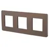 Image de Plaque de finition 3 postes Schneider Electric Unica Studio Color NU280617F coloris chocolat avec liseré noir l.227 x P.10 x H.85 mm
