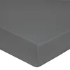 Image de Blanc des Vosges Uni Satin Drap housse Coton Ardoise 140 x 190 cm bonnet de 30 cm