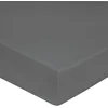 Image de Blanc des Vosges Uni Satin Drap housse Coton Ardoise 160 x 200 cm bonnet de 30 cm