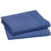 Image de Blanc des Vosges Uni Percale Drap Coton Bleu Royal 180 x 290 cm