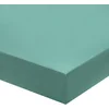Image de Blanc des Vosges Uni Satin Drap housse Coton Celadon 140 x 190 cm bonnet de 30 cm