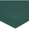 Image de Blanc des Vosges Uni Satin Drap housse Coton Bleu paon 140 x 190 cm bonnet de 30 cm