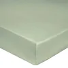 Image de Drap Housse 140/190 Sauge Percale Blanc des des VOSGES