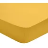 Image de DODO - Drap Housse Studio 180x200cm - Jaune - 100% Coton - Uni Intemporel - Douceur & Légèreté - Respirant - Bonnet de 30 cm - Lit 2 Personnes - Lavable 60°C