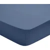 Image de DODO - Drap Housse Studio 140x200cm - Bleu - 100% Coton - Uni Intemporel - Douceur & Légèreté - Respirant - Bonnet de 30 cm - Lit 2 Personnes - Lavable 60°C