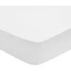 Image de DODO - Drap Housse Influence 160x200cm - Blanc - Percale de Coton - Toucher Lisse & Doux - Élégance Intemporelle - Bonnet de 30 cm - Lit 2 Personnes - Lavable 60°C