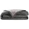 Image de Anne de Solène - Couverture 100% Laine 260x240 cm - Collection Frima - Anthracite - Chaleur Naturelle & Thermorégulation Toutes Saisons - Finition Ruban Velours Simple Piqûre - Lavable 30°C