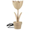 Image de Décopatch HD077C - Une Lampe à personnaliser - Support tulipe en papier mâché à décorer - Branchement électrique inclus - Dimensions : 14x14x35cm