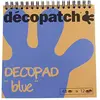 Image de Décopatch BLOC04O - Un bloc à spirale de 48 feuilles de papier imprimé 15x15 cm, motifs assortis (12 designs x 4 feuilles), Bleu