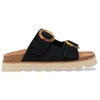 Image de NO NAME pour femme. QNXSVS0 Sandy Slap Sandales en cuir noir (37), Plat, Aucun, Casuel