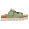 Image de NO NAME pour femme. QNXSVS0 Sandales en cuir Sandy Slap vertes (41), Plat, Aucun, Casuel