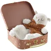 Image de VERTBAUDET Doudou mouton bi-matière avec mallettebeigeTU