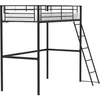 Image de Lit mezzanine enfant ELIOT en métal noir 90x190cm avec sommier inclus