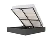 Image de ECLIPSE Lit coffre adulte - Tissu gris foncé - Sommier inclus - l 140 x L 190 cm
