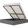 Image de ECLIPSE Lit adulte 160x200 cm + Coffre de rangement - Tissu gris clair