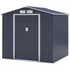 Image de Abri de jardin en métal 407 m² - 213 x 191 x 195 cm - MARS -Kit dancrage inclus 2 portes coulissantes - Gris