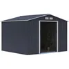 Image de Abri de jardin en métal 706 m² - 277 x 255 x 202 cm - MERCURE - Kit dancrage inclus 2 portes coulissantes - Gris
