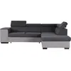 Image de Canapé dangle droit convertible + coffre 5 places - Tissu gris - L 271 x P 220 x H 77 cm - ARMSTRONG - Fabriqué en Ukraine