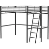 Image de Lit mezzanine avec bureau en métal époxy - Noir - Sommier inclus - 140x190 cm - OXFORD