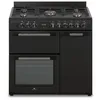 Image de Cuisinière piano gaz 3 fours électriques CONTINENTAL EDISON CECP903FB - 5 feux - Noir - Largeur 90 cm