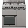Image de Cuisinière piano gaz 3 fours électriques CONTINENTAL EDISON CECP903FIX 5 feux - Inox - Largeur 90 cm