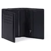 Image de Hexagona - Portefeuille européen 2 Volets Stop RFID - Compatible Cartes de crédit, CNI et permis de Conduire - pour Homme - Collection Duo - Noir/Marine - en Cuir