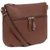 Image de Hexagona - Sac porté Travers - Compatible téléphone Portable - pour Femme - Collection Confort - Cognac - en Cuir