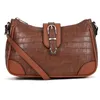 Image de FAGOLA - Sac porté travers - Compatible téléphone portable - Pour Femme - Collection Véra - Marron