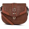 Image de FAGOLA - Sac porté travers - Compatible téléphone portable - Pour Femme - Collection Véra - Marron