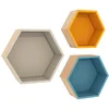 Image de 3 étagères hexagonales HELSI coloris multicolore