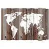 Image de Carte du monde imprimée sur bois MAPPY coloris blanc