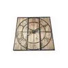 Image de Horloge en 3 panneaux LOFT coloris bois/ noir