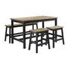 Image de Ensemble table + 2 tabourets + 1 banc de cuisine SAN DIEGO coloris naturel/ noir