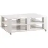 Image de Table basse   roulettes en pin massif PALETTE coloris blanc