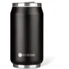 Image de LES ARTISTES Paris A-1872, Canette isotherme, Thermos 280 ml, Gourde isotherme sans BPA, Réutilisable, Bec verseur rabattable avec paille, Acier Inoxydable, Design Black