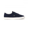 Image de Lauren Ralph Lauren pour femme. 802804598002 Baskets en toile Janson II navy (36), Tissu, Plat, Lacets, Casuel, Marine