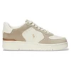 Image de Polo Ralph Lauren pour homme. 809945251002 Baskets Masters Court en cuir et daim beige (39), Plat, Lacets, Casuel