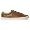 Image de Polo Ralph Lauren pour homme. 816879935001 Baskets en cuir marron Active (44), Plat, Lacets, Casuel