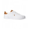 Image de Polo Ralph Lauren pour homme. 809877598001 Baskets basiques en cuir blanc (40), Plat, Lacets, Casuel