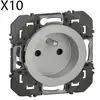 Image de Lot de 10 Prises de courant 2P+T à puits LEGRAND dooxie 16A finition alu